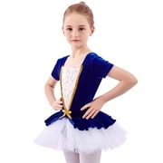 Toddler Girl Outfit Short Sleeve Glitter Dance Ballet Tutu Leotard Ballerina Outfit Toddler Toddler Summer Clothes Girls Blue 9 Years-10 Years